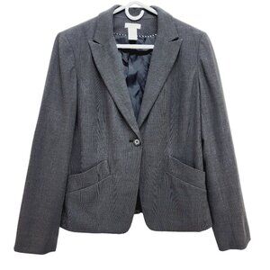 Worthington Womens Stretch Blazer Size 12 Gray Suit Jacket front packet